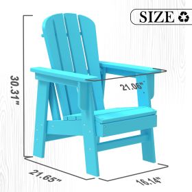 Small Size Adirondack Chair; Fire Pit Chair; Plastic Adirondack Chair Weather Resistant; Blue; 1 piece