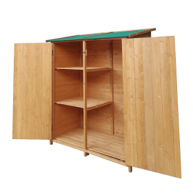 XWT011 WOODENSHED Natural for backyard garden big Tool storage Flat roof tool room 63.58"X 24.6"X 53.15"