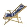 Outdoor Poplar Hanging Chair Wide Blue Stripes armrest with cup holder