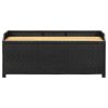 Patio Storage Bench 47.2" Poly Rattan Black