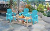 Small Size Adirondack Chair; Fire Pit Chair; Plastic Adirondack Chair Weather Resistant; Blue; 1 piece