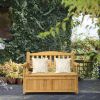 44inch Cedar Yard Storage Box With Backrest Armrest Bright Yellow