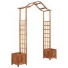 Garden Arch with Planter Solid Acacia Wood 70.9"x15.7"x85.8"