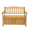 44inch Cedar Yard Storage Box With Backrest Armrest Bright Yellow