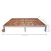 2-Person Sun Lounger with Cushion Solid Acacia Wood and Steel