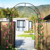 Metal Garden Arch W55'' x H94.5'' Garden Arbor Trellis Climbing Plants Support Rose Arch Outdoor Arch Black