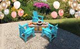 Small Size Adirondack Chair; Fire Pit Chair; Plastic Adirondack Chair Weather Resistant; Blue; 1 piece