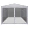 Party Tent with 4 Mesh Sidewalls 9.8' x 9.8'