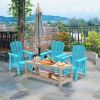 Small Size Adirondack Chair; Fire Pit Chair; Plastic Adirondack Chair Weather Resistant; Blue; 1 piece