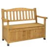 44inch Cedar Yard Storage Box With Backrest Armrest Bright Yellow