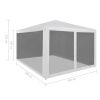 Party Tent with 4 Mesh Sidewalls 9.8' x 9.8'