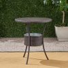 Outdoor round wicker table with ice bucket