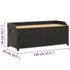 Patio Storage Bench 47.2" Poly Rattan Black