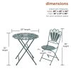 3-Piece Outdoor Feather Metal Bistro Set, Blue