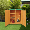 XWT011 WOODENSHED Natural for backyard garden big Tool storage Flat roof tool room 63.58"X 24.6"X 53.15"