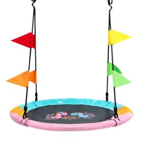 Outdoor Round Flying Saucer Tree Swing Set (Color: Colorful)