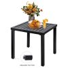 MEOOEM Patio Textilene Dining Set  Bistro Set Outdoor Furniture Square Bistro Metal Table Side/End Table and Dining Chairs